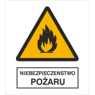 Znak niebezpieczeństwo pożaru na Folii Samoprzylepnej (214-02)