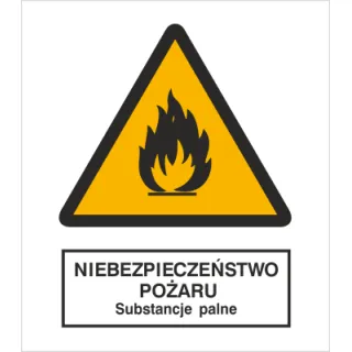 Znak niebezpieczeństwo pożaru - substancje palne na Folii Świecącej (214-01)