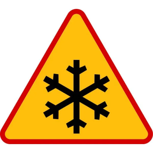 Znak ostrzegawczy METALOWY Oszronienie jezdni (A32)
