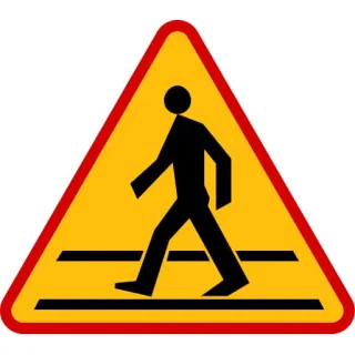 Znak ostrzegawczy METALOWY Przejście dla pieszych (A16)