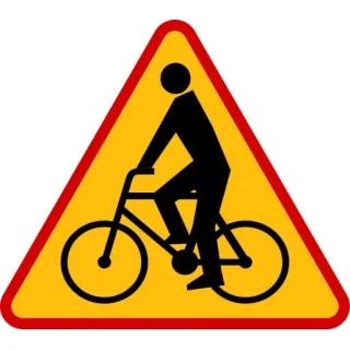Znak ostrzegawczy METALOWY Rowerzyści (A24)