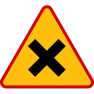 Znak ostrzegawczy METALOWY Skrzyżowanie dróg (A5)