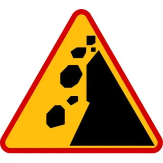 Znak ostrzegawczy METALOWY Spadające odłamki (A25)