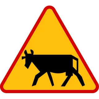 Znak ostrzegawczy METALOWY Zwierzęta gospodarskie (A18a)