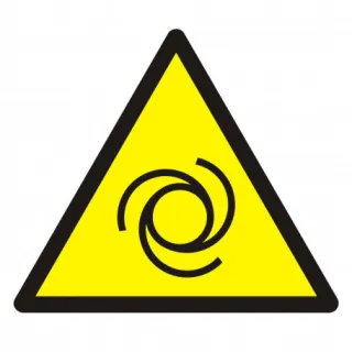 Znak ostrzeżenie przed automatycznym uruchamianiem się na płycie PCV (GDW018)