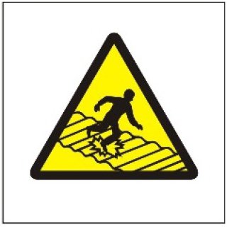 Znak ostrzeżenie przed kruchym dachem na folii zwykłej