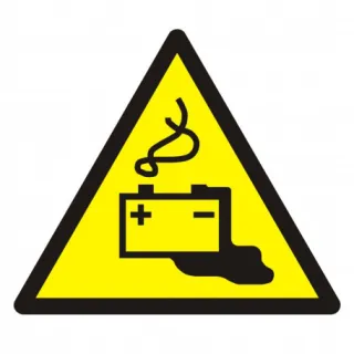Znak ostrzeżenie przed ładowaniem baterii na Folii Samoprzylepnej (GDW026)