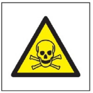 Znak ostrzeżenie przed materiałami toksycznymi na folii zwykłej