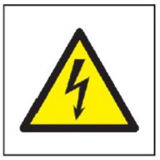 Znak ostrzeżenie przed napięciem elektrycznym na folii zwykłej