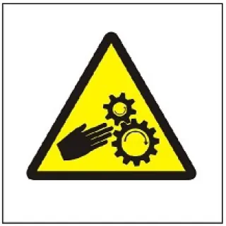 Znak Ostrzeżenie przed niebezpieczeństwem wciągnięcia ręki na płycie PCV (337)