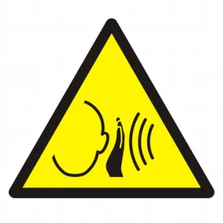Znak ostrzeżenie przed nagłym hałasem na płycie PCV (GDW038)