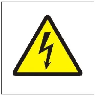 Znak ostrzeżenie przed porażeniem prądem elektrycznym na płycie PCV (307)