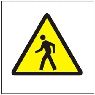 Znak Ostrzeżenie przed pieszymi na płycie PCV (338)