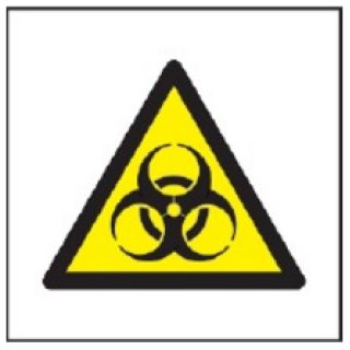 Znak ostrzeżenie przed skażeniem biologicznym na folii zwykłej
