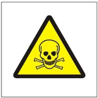 Znak ostrzeżenie przed substancjami toksycznymi na płycie PCV (302)