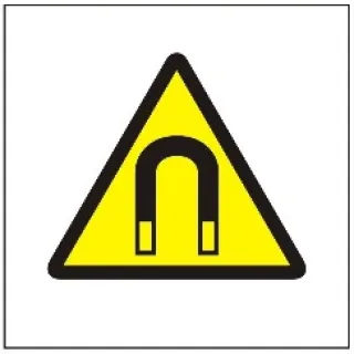Znak ostrzeżenie przed silnym polem magnetycznym na płycie PCV (315)