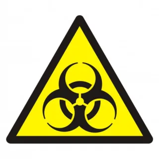 Znak ostrzeżenie przed skażeniem biologicznym na Folii Samoprzylepnej (GDW009)