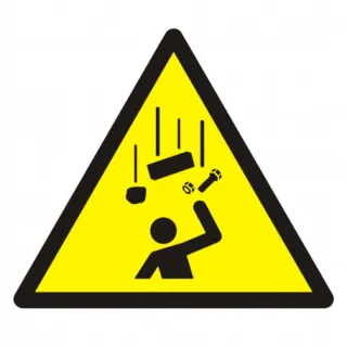 Znak ostrzeżenie przed spadającymi elementami na Folii Samoprzylepnej (GDW035)