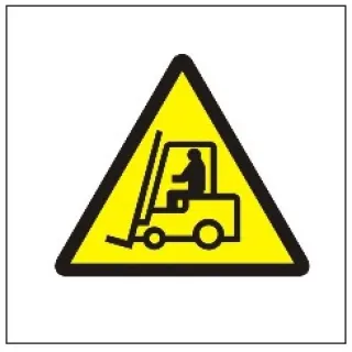 Znak ostrzeżenie przed urządzeniami do transportu poziomego na Folii Samoprzylepnej (306)