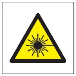 Znak ostrzeżenie przed wiązką laserową na płycie zwykłej