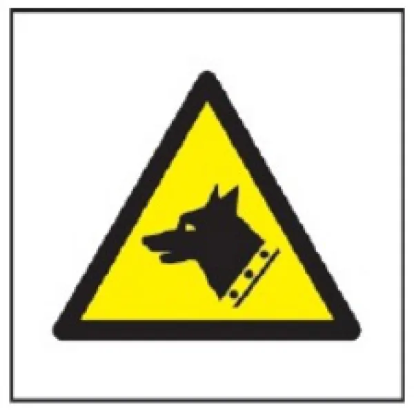 Znak ostrzeżenie przed złym psem na Folii Samoprzylepnej (W13) (ISO 7010)