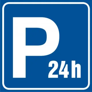 Znak Parking strzeżony-czynny całą dobę na Folii Samoprzylepnej (RA118)