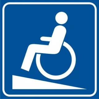 Znak Podjazd dla niepełnosprawnych na Folii Samoprzylepnej (RA115)