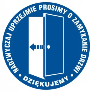 Znak Prosimy o zamykanie drzwi (PA026)