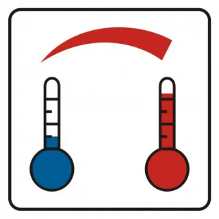 Znak Regulacja temperatury na płycie PCV (SD023)