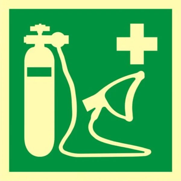 Znak resuscytator tlenowy na Folii Świecącej (AAE028)