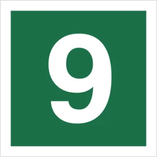 Znak stacja ewakuacyjna nr 9 na Folii Świecącej (120-22)