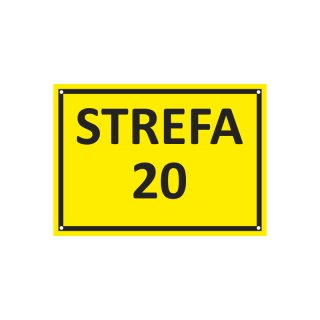 Znak strefa zagrożenia wybuchem - STREFA 20 z polipropylenu kanalikowego