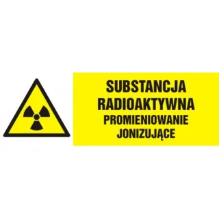 Znak Substancja radioaktywna-promieniowanie jonizujące na Folii Samoprzylepnej (NA005)