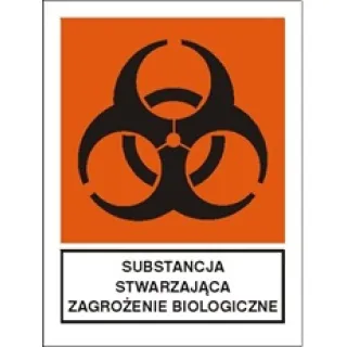 Znak substancja stwarzająca zagrożenie biologiczne na Folii Samoprzylepnej (700-11)