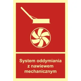 Znak system oddymiania z nawiewem mechanicznym na Płycie Świecącej (BB017)