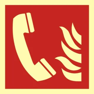 Znak telefon alarmowania pożarowego na płycie PCV (BAF006)