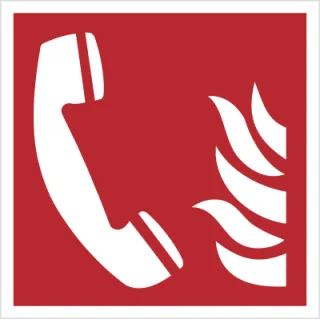 Znak telefon alarmowania pożarowego na Folii Samoprzylepnej (F06)