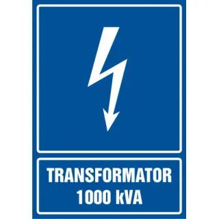 Znak Transformator 1000 kVA na Folii Samoprzylepnej (HG030)