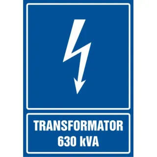 Znak Transformator 630 kVA na Folii Samoprzylepnej (HG029)