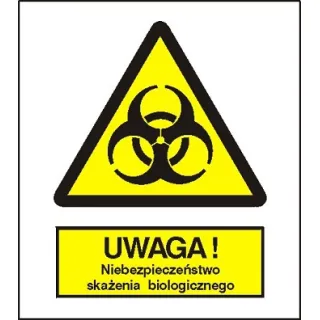 Znak uwaga niebezpieczeństwo skażenia biologicznego na płycie PCV (316)