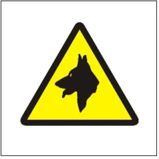Znak Uwaga. Zły pies na Folii Samoprzylepnej (309)