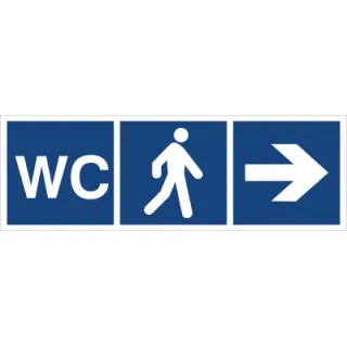Znak WC (kierunek w prawo) na płycie PCV (865-26)