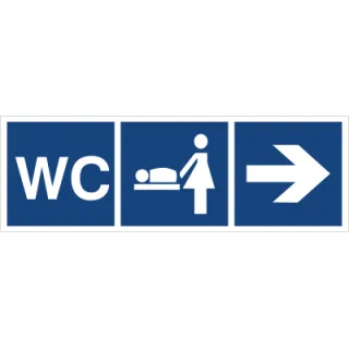 Znak WC przewijalnia dla dzieci (kierunek w prawo) na Folii Samoprzylepnej (865-18)