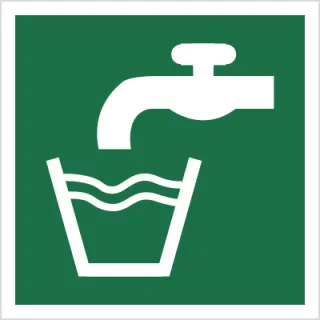 Znak woda zdatna do picia na Płycie Świecącej (E15) (ISO 7010)