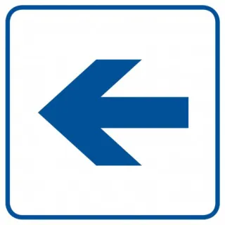 Znak Wskazanie kierunku na płycie PCV (RA041)