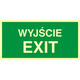 Znak wyjście exit na Folii Świecącej (AC001)