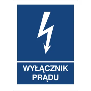 Znak Wyłącznik prądu na płycie PCV (530-32)