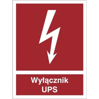 Znak wyłącznik UPS na Płycie Świecącej (219-05)