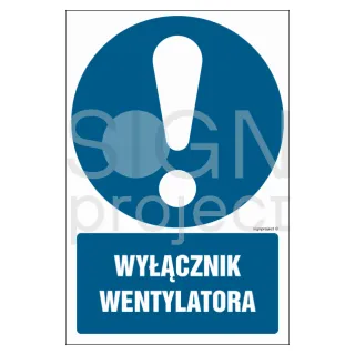 Znak Wyłącznik wentylatora na Folii Samoprzylepnej (GL029)