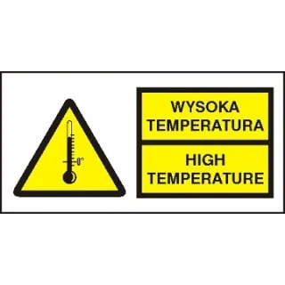 Znak wysoka temperatura high temperature na Folii Samoprzylepnej (320)